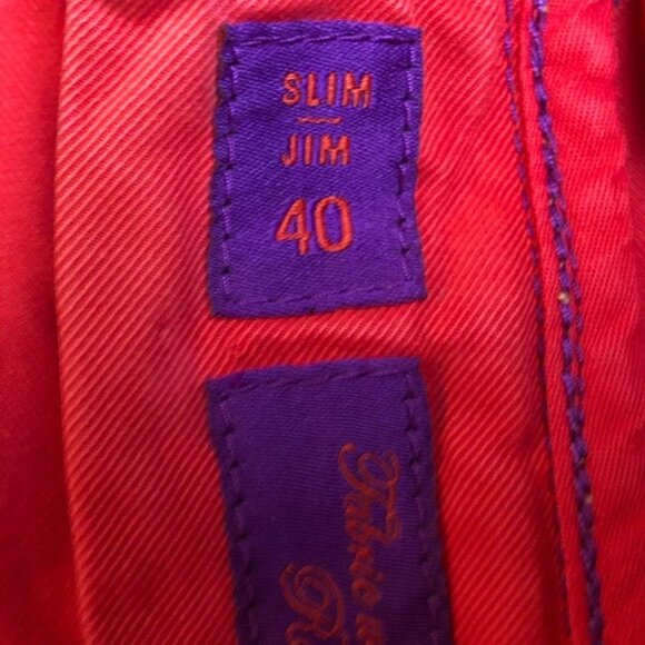 Robert Graham Mens Pants 40x35 Red Slim Fit Jeano Style Cotton Casual Trousers - Picture 6 of 16